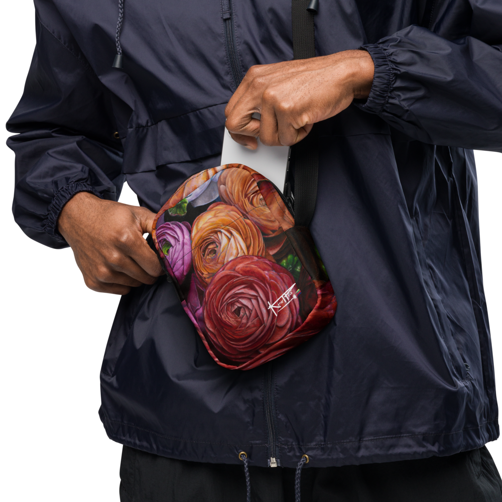 Ranunculus Flowers Utility Crossbody Bag